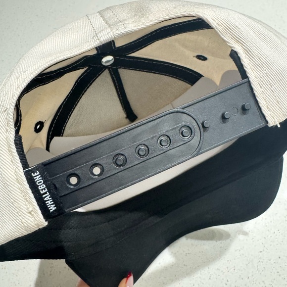 Whalebone Round House Hat Black and Cream Snapback Hat with Logo - Picture 3 of 5